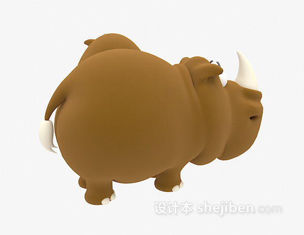 现代风格儿童动物玩具水牛3d模型下载
