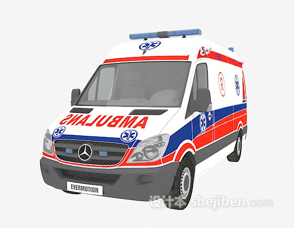 免费医疗救护车3d模型下载