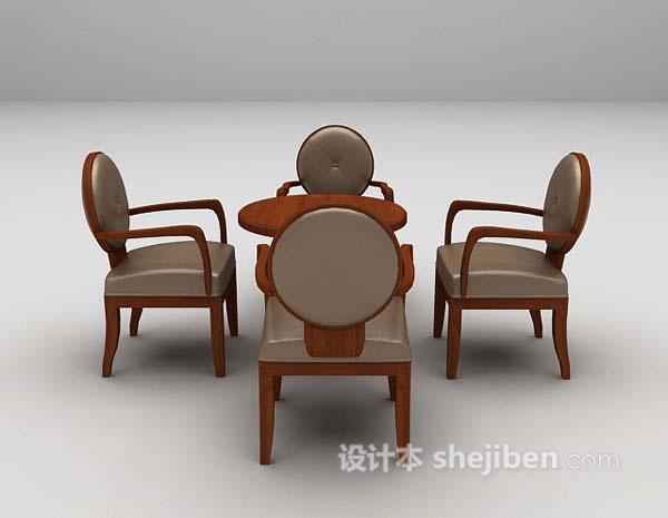 设计本现代桌椅3d模型下载