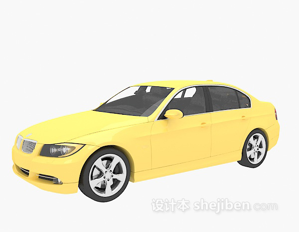 现代风格黄色的车辆3d模型下载