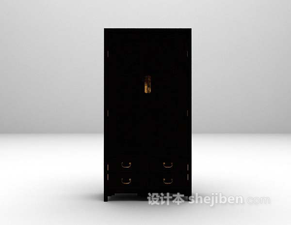 黑色衣柜推荐3d模型下载