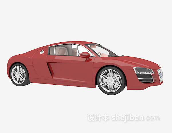 现代风格免费红色汽车3d模型下载