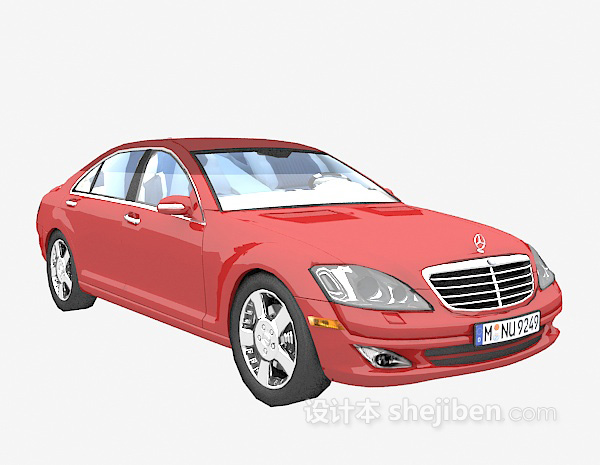 设计本红色奔驰汽车3d模型下载