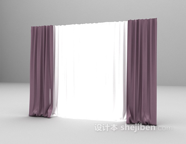 免费粉色窗帘3d模型下载