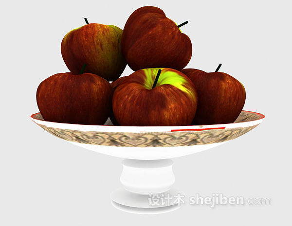 现代风格果盘水果3d模型下载