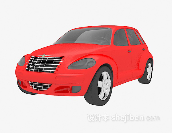 免费红色私家车3d模型下载
