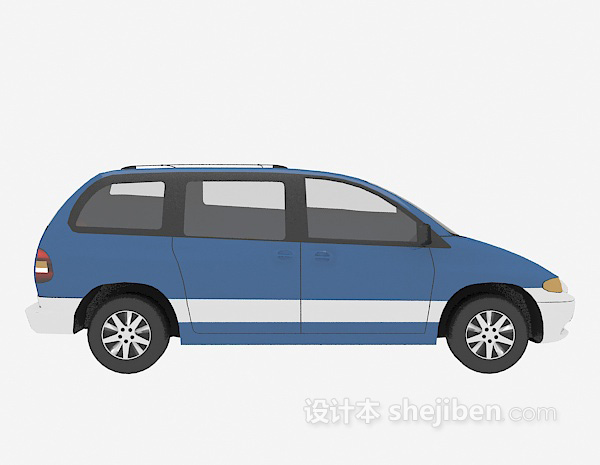 现代风格蓝色的车辆3d模型下载