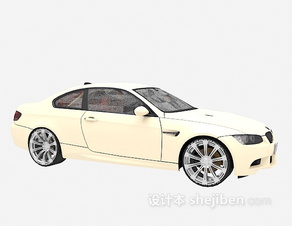 现代风格米白色小车3d模型下载