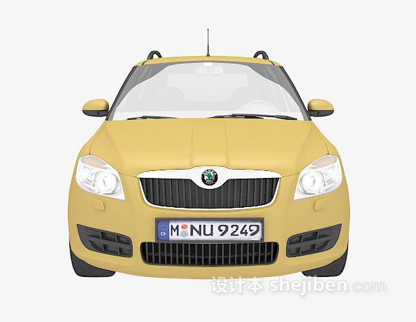 黄色汽车免费3d模型下载