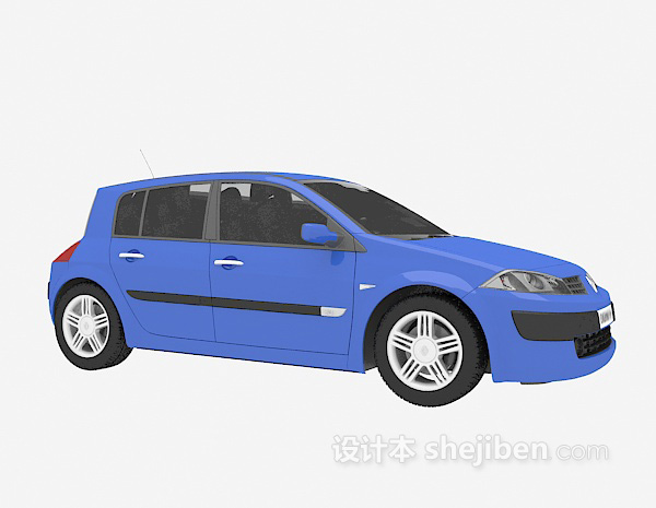 现代风格蓝色车辆3d模型下载