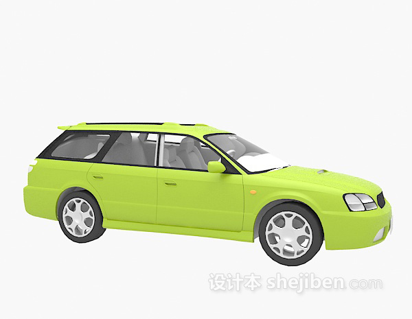 现代风格绿色小车车3d模型下载