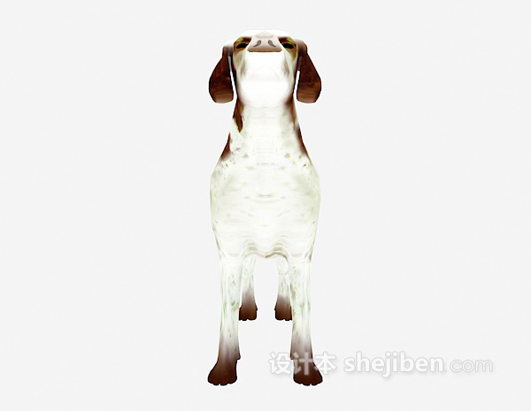 白色狗动物 3d模型下载