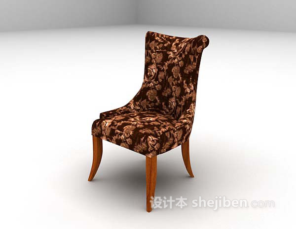 免费棕色家居椅3d模型下载