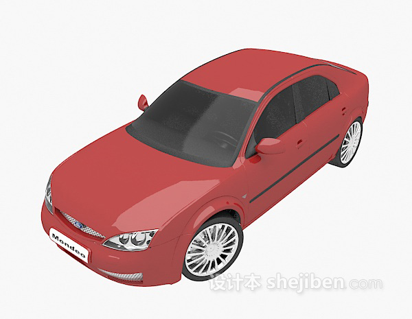 免费红色小车的3d模型下载
