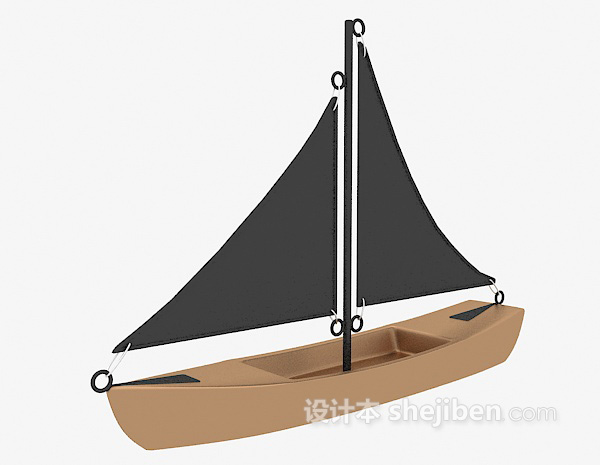 现代风格小帆船3d模型下载
