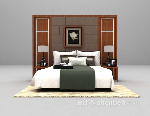 设计本简洁风格床具3d模型下载