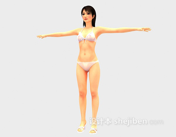 免费穿泳衣的美女3d模型下载