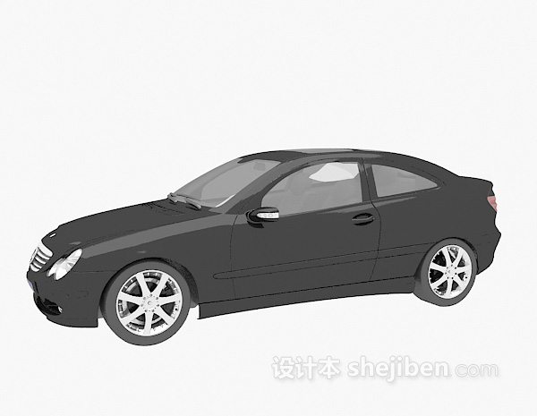 现代风格黑色小车3d模型下载