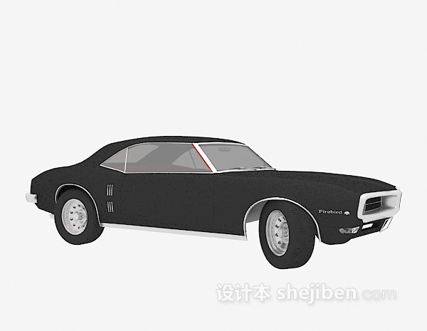 现代风格黑色小轿车3d模型下载