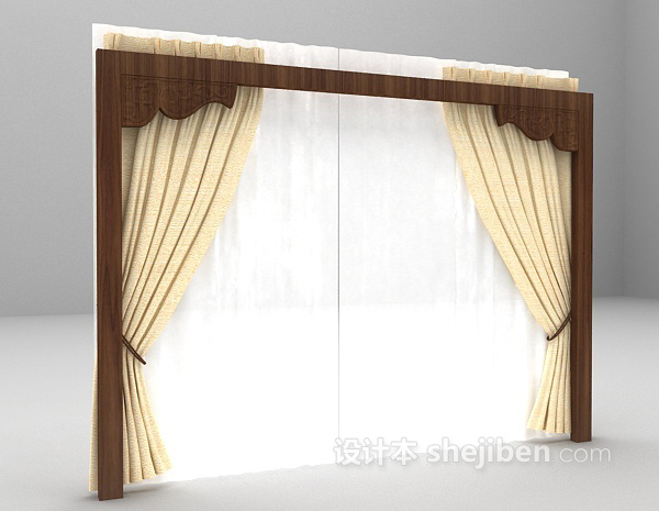 设计本窗帘3d模型下载