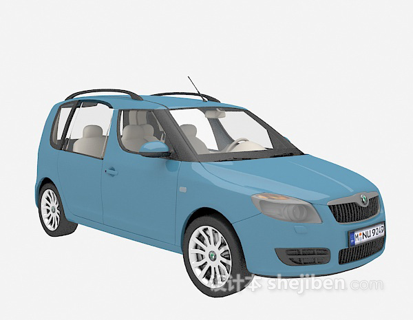 设计本蓝色汽车免费3d模型下载