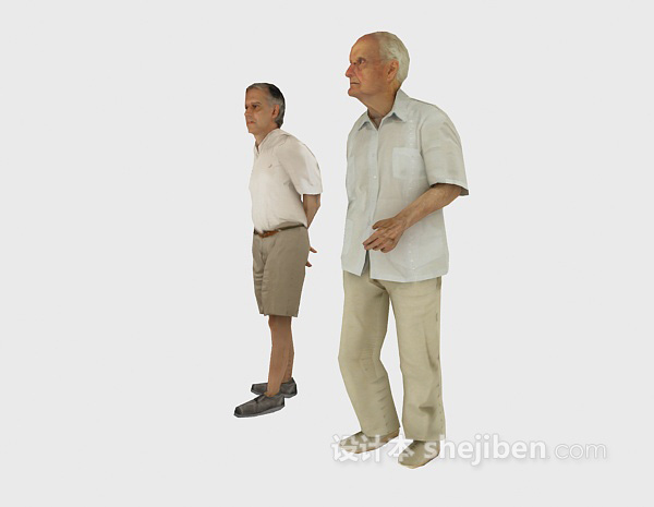 设计本老人人物3d模型下载