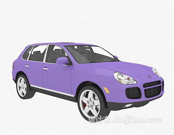 设计本紫色汽车3d模型下载