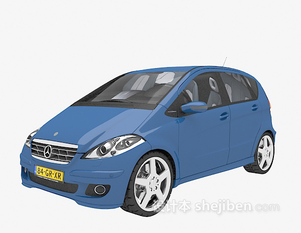 设计本蓝色车的3d模型下载