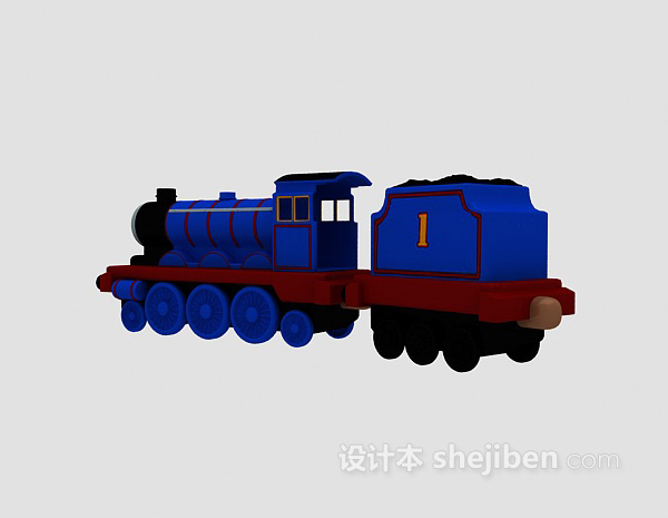 免费儿童玩具蒸汽火车 3d模型下载