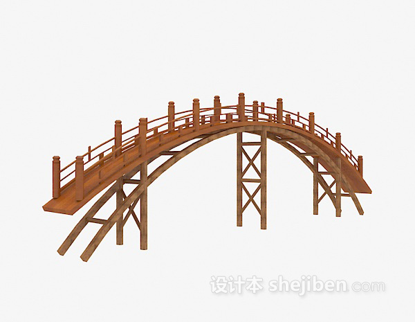 现代风格木拱桥3d模型下载