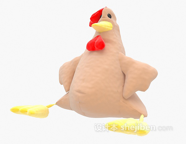 免费儿童动物玩具公鸡3d模型下载
