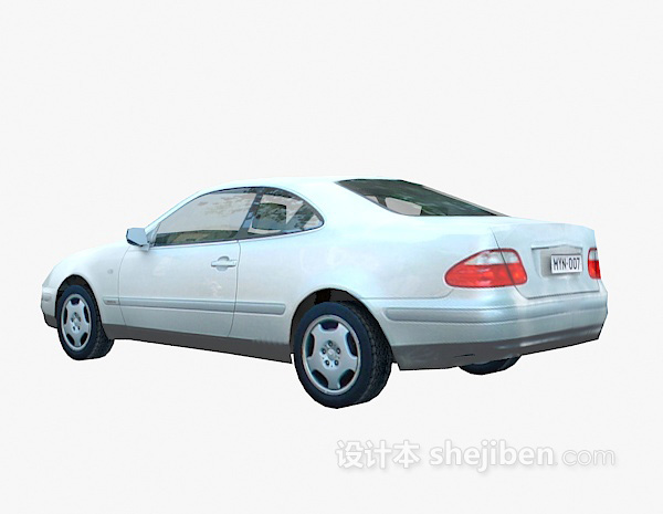 免费白色车车3d模型下载