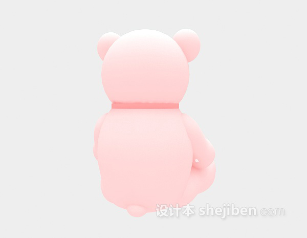 现代风格粉色娃娃熊3d模型下载