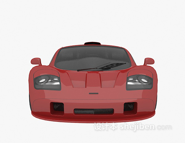红色跑车汽车3d模型下载