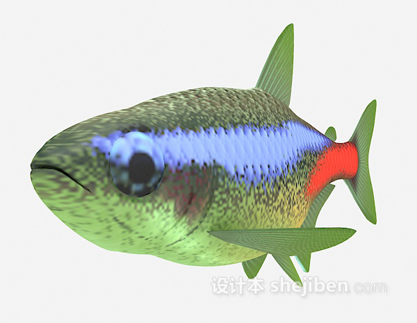 现代风格彩色鱼3d模型下载