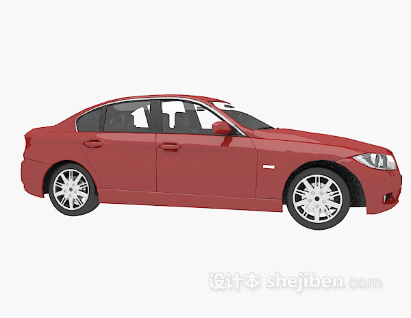 现代风格红色汽车3d模型下载
