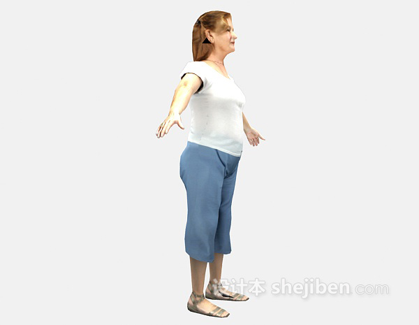 现代风格微胖女士3d模型下载