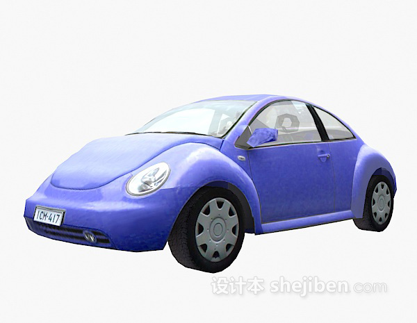设计本紫色车3d模型下载