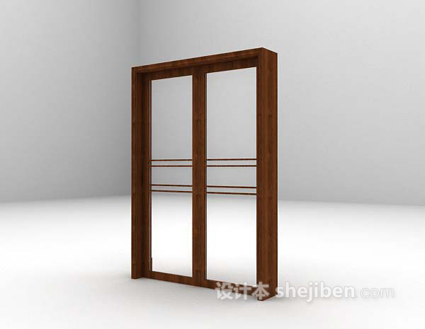 设计本棕色木质门推荐3d模型下载