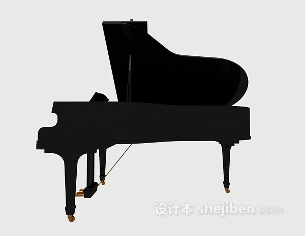 现代风格黑色钢琴3d模型下载