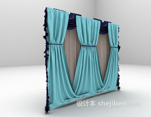 设计本欧式窗帘3d模型下载