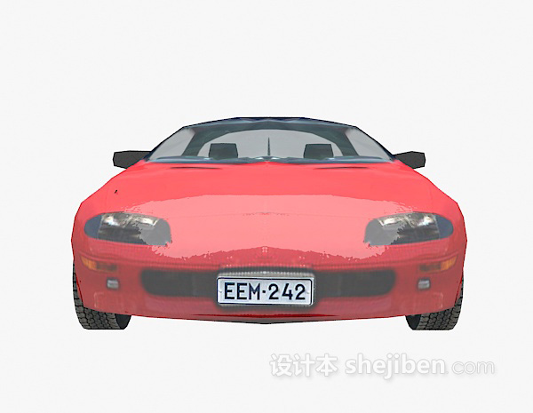 现代风格红色车3d模型下载