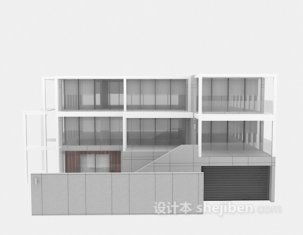 设计本现代豪华别墅3d模型下载