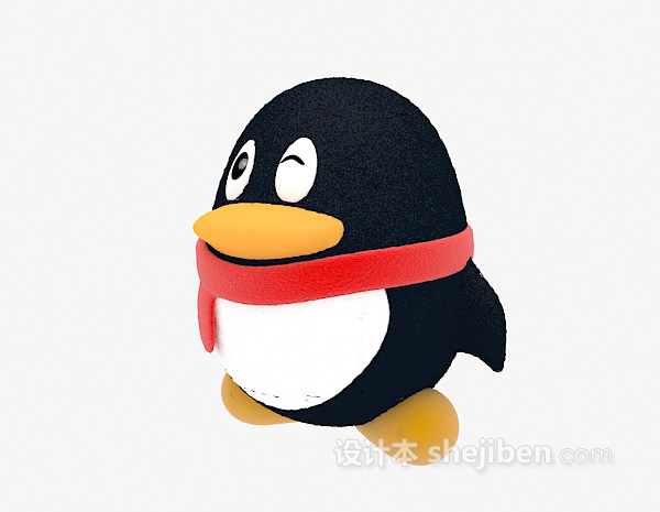 免费儿童玩具QQ企鹅3d模型下载