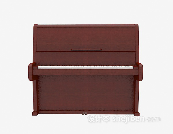现代风格红色竖式钢琴3d模型下载