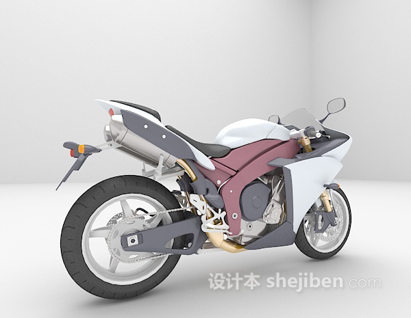 现代风格摩托车3d模型下载