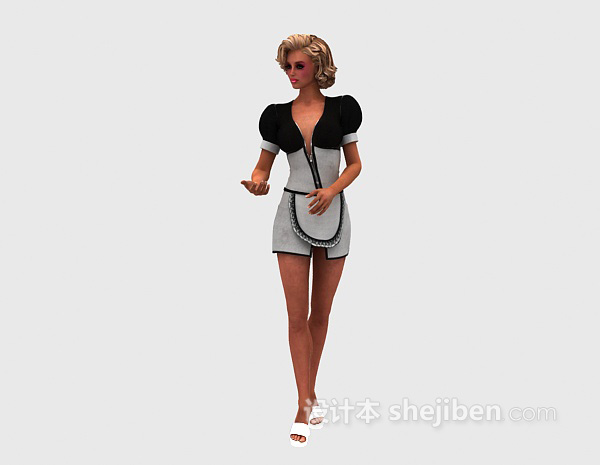 设计本时尚美女欣赏3d模型下载
