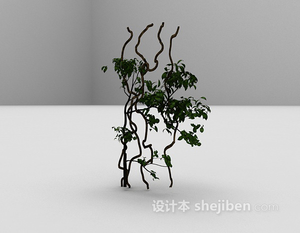 免费绿色藤蔓植物3d模型下载