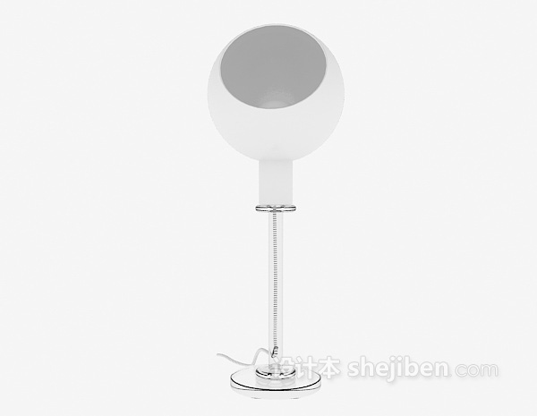 设计本白色球形落地灯3d模型下载