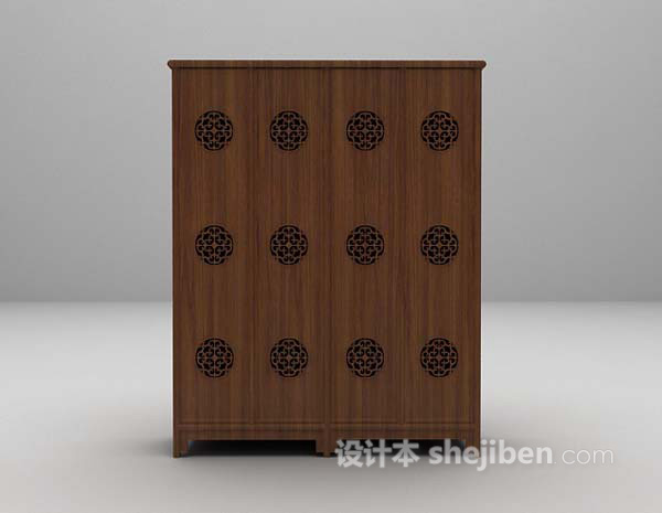 设计本棕色衣柜3d模型下载